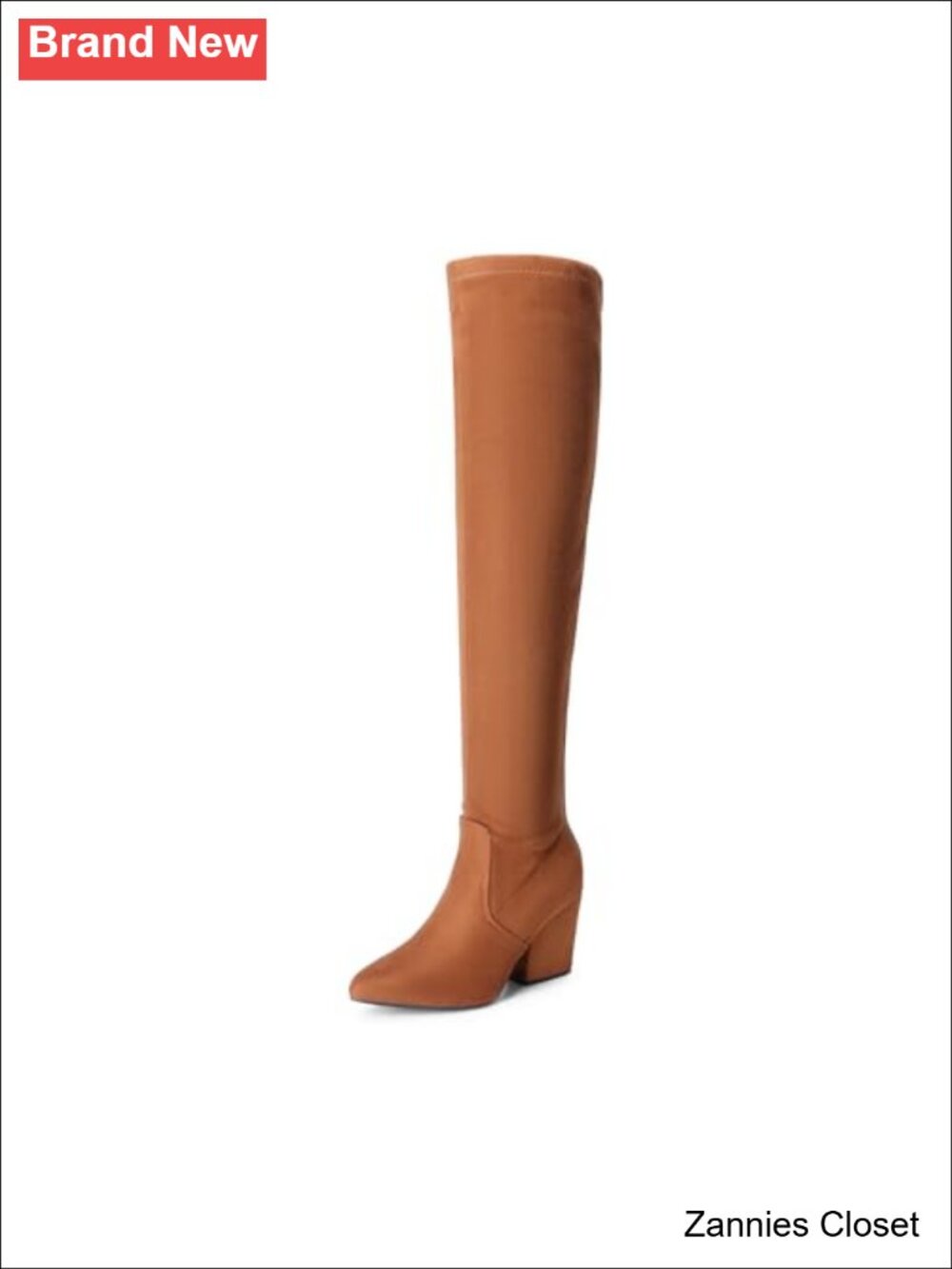✨ DREAM PAIRS Women's Over the Knee High Boots Faux Suede Pointed Toe Block Heel